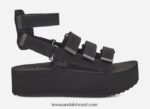 mulher flatform mevia couro X88NTZ80 preto Teva