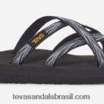 olowahu feminino X88NTZ44 palmas pretas/brancas Teva
