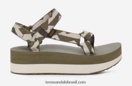 universal flatform feminino X88NTZ50 equilíbrio azeitona queimada Teva
